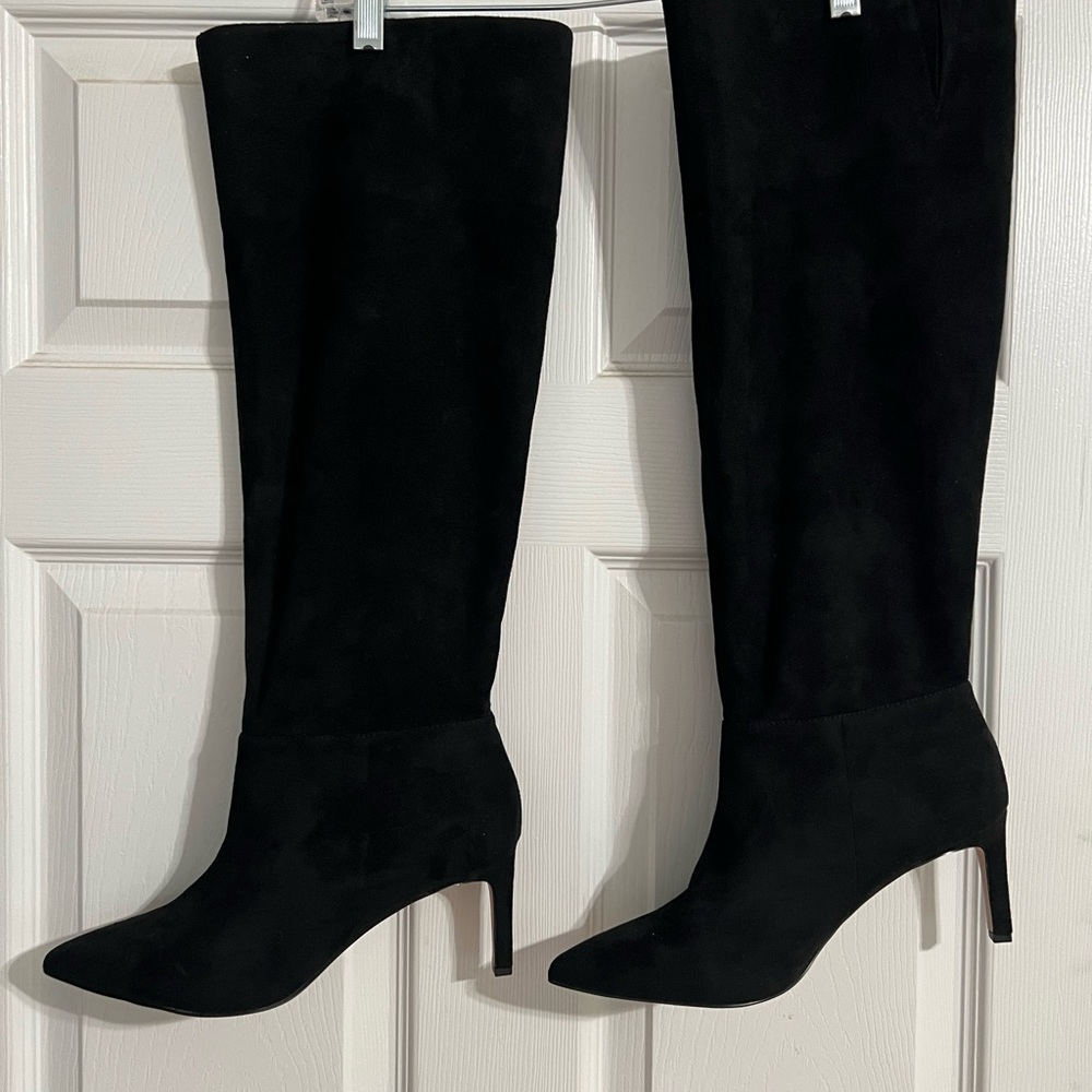 BCBGGeneration Black Faux Suede Boots Size 10(Wide Calf), Never Worn - Picture 2 of 6
